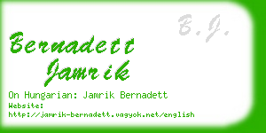 bernadett jamrik business card